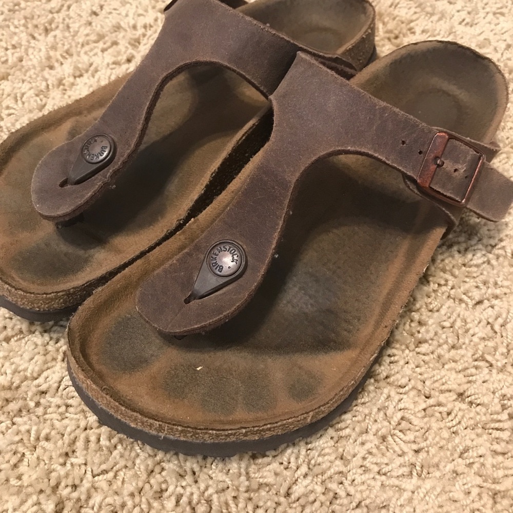 Brown leather Birkenstock sandals